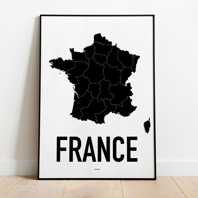 Karta Frankrike Poster
