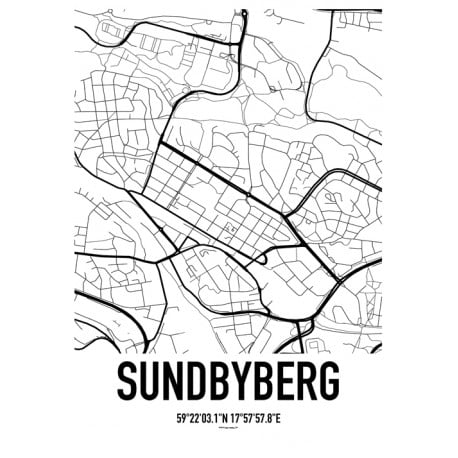 Sundbyberg Karta Poster. Hitta dina posters online hos Wallstars