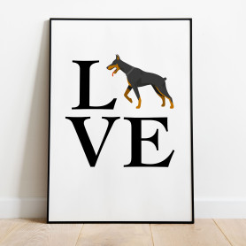Love Dobermann Poster