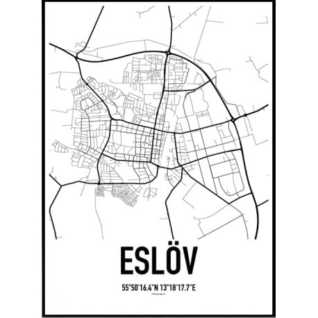 Eslöv Karta Poster. Hitta dina posters online hos Wallstars
