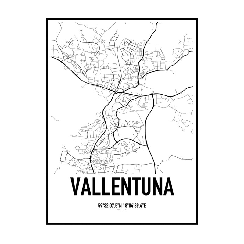 Vallentuna Karta Poster. Hitta dina posters online hos Wallstars