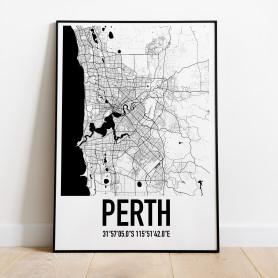 Perth Karta Poster