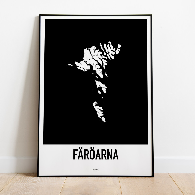 Färöarna Karta Poster