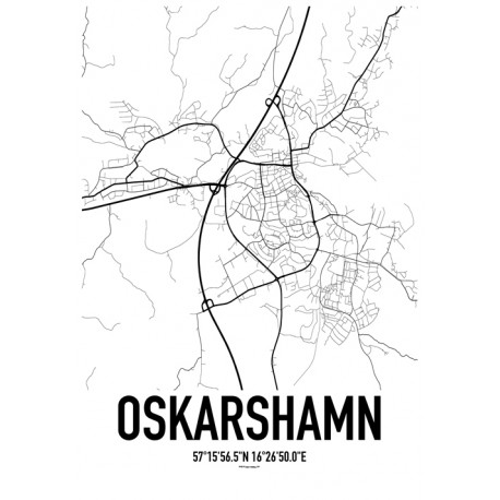 Oskarshamn Karta Poster. Hitta dina posters online hos Wallstars