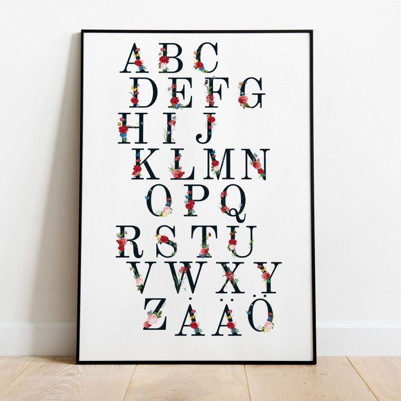 Alfabetet Flowers Poster