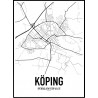 Köping Karta Poster