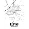 Köping Karta Poster