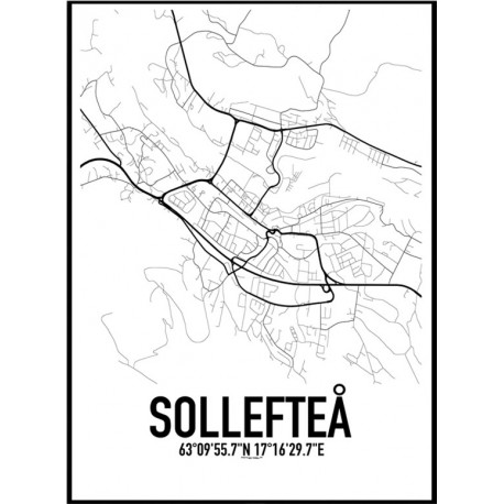 Sollefteå Karta Poster