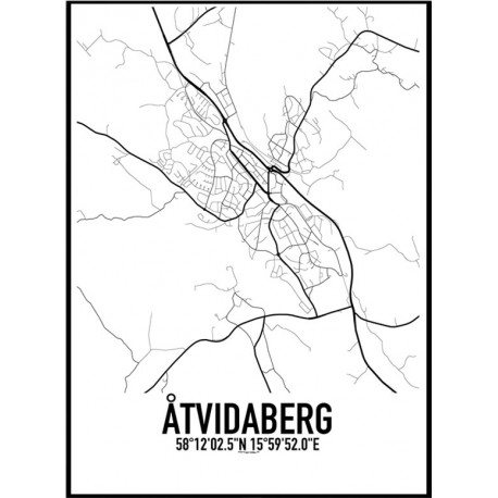Åtvidaberg Karta Poster
