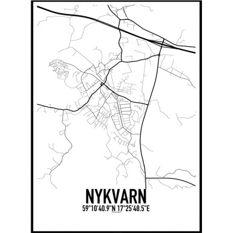 Nykvarn Karta Poster. Hitta dina posters online hos Wallstars