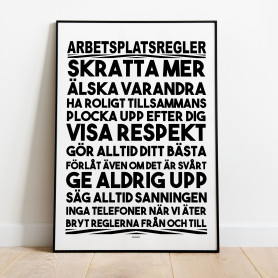 Arbetsplatsregler Poster