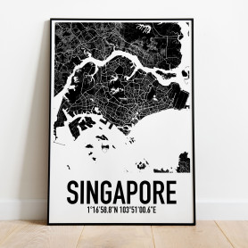 Singapore Karta Poster