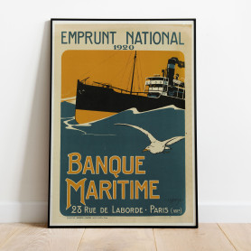 Banque Maritime Vintage Poster