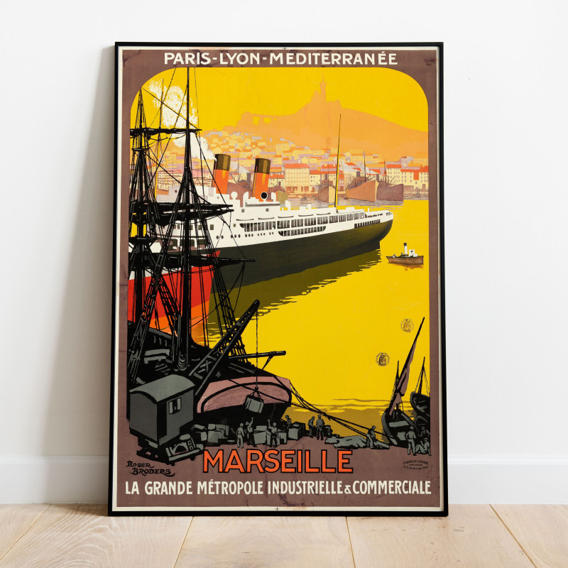 Marseille Provence Frankrike Vintage Poster