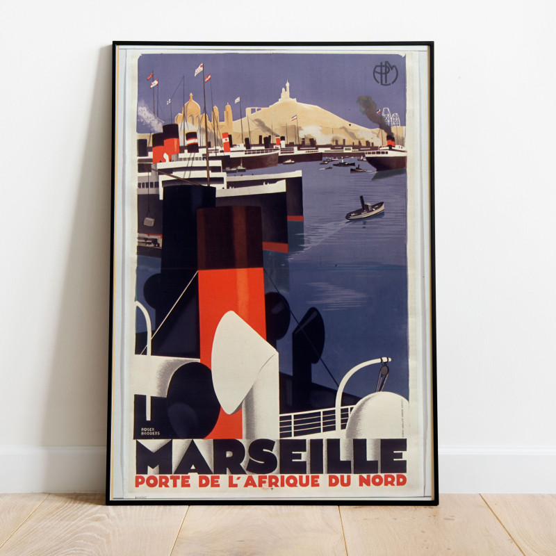 Marseille Port Provence Vintage Poster