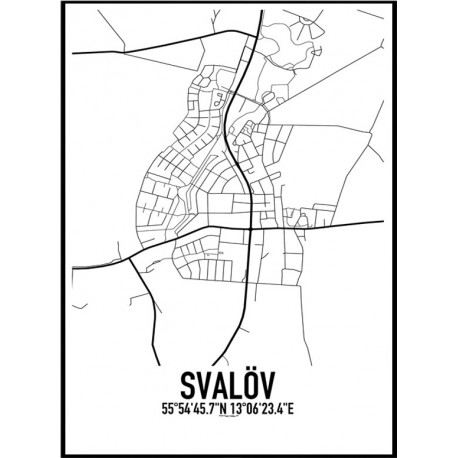 Svalöv Karta Poster