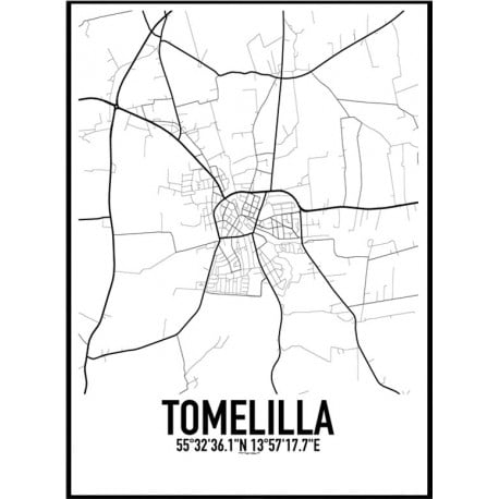 Tomelilla Karta Poster