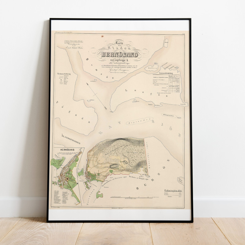 Härnösand Historisk Karta 1857
