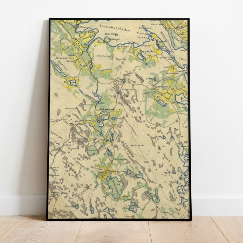 Svensbyn Hortlax Blåsmark Hemmingsmark Historisk Karta 1859-78