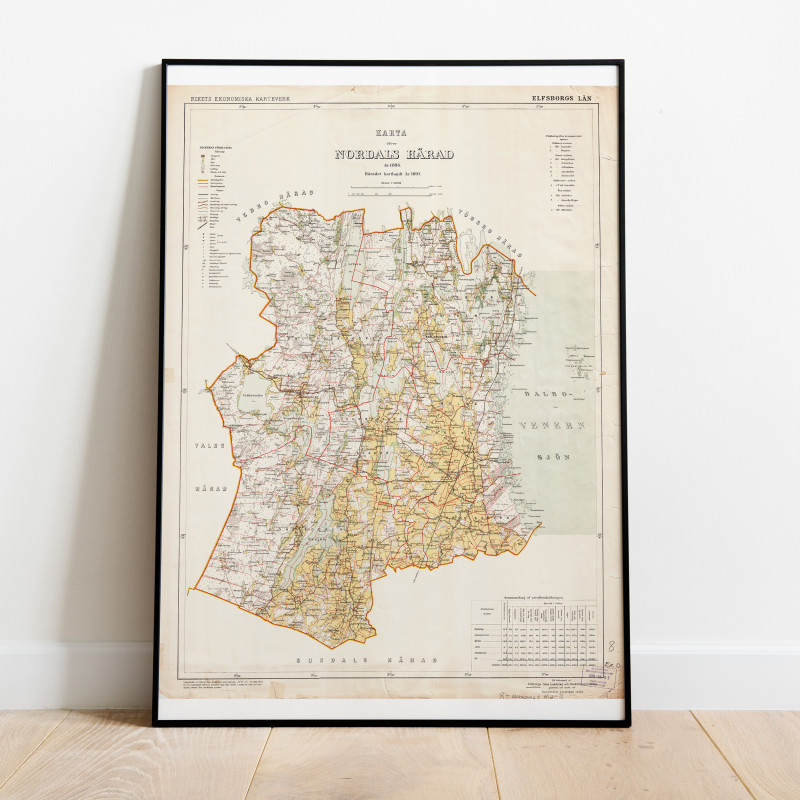 Nordals Härad Historisk Karta 1891