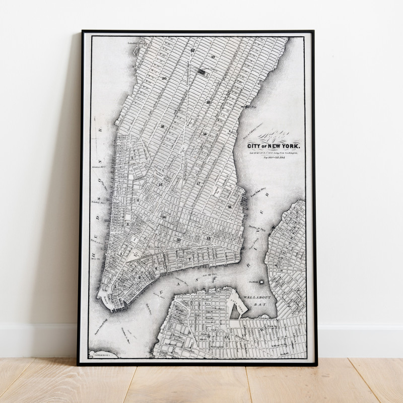 New York City 1850 Historisk Karta