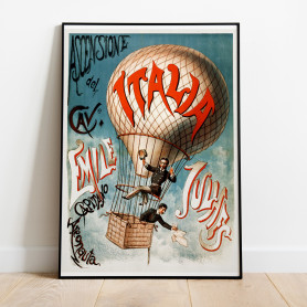 Italia Luftballong 1890 Vintage Poster