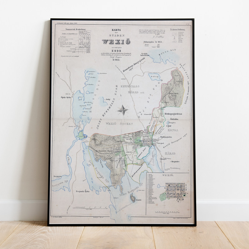 Växjö Historisk Karta 1855