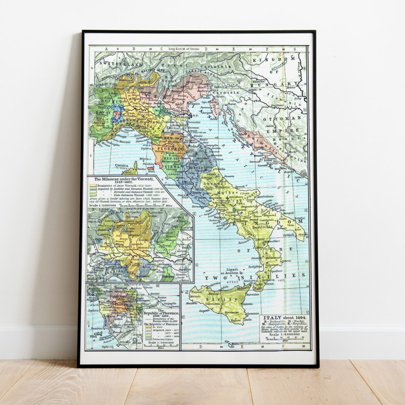 Italien Historisk Karta 1494