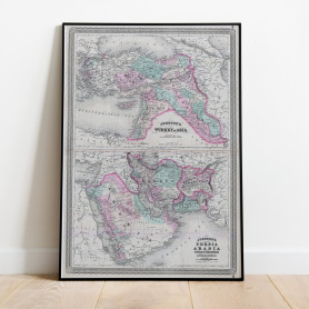 Turkiet Persien Arabia Historisk Karta 1870