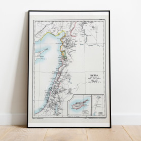 Syrien Syria 1291 Historisk Karta