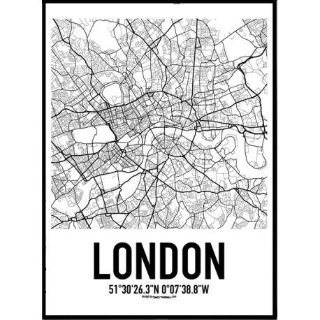 London Karta Poster