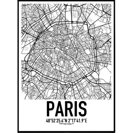 Paris Karta Poster