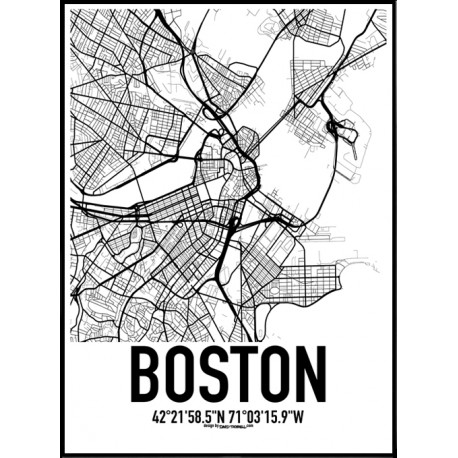 Boston Karta Poster