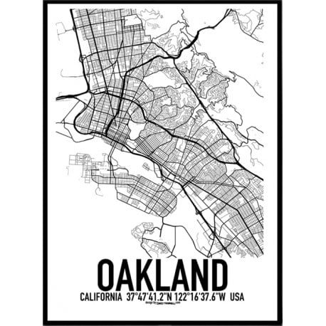 Oakland Karta Poster