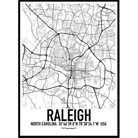 Raleigh Karta Poster