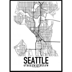 Seattle Karta Poster