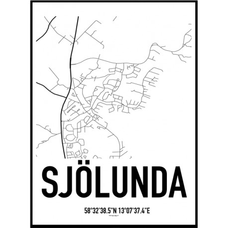 Sjölunda Karta Poster
