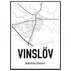 Vinslöv Karta Poster