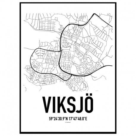 Viksjö Karta Poster