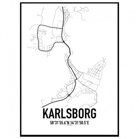 Karlsborg Karta Poster